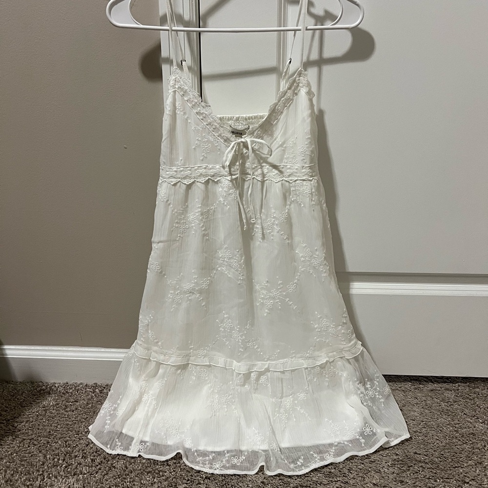 Hollister White Lace Slip Dress